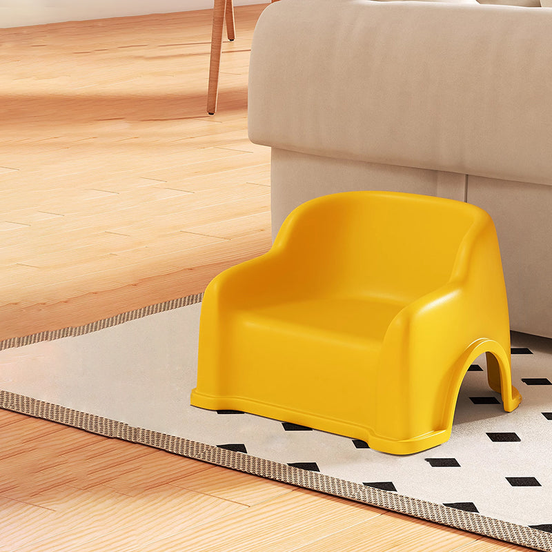 Modern Minimalist PP Slide-Shaped Kids Low Stool With Backrest And Armrests For Living Room