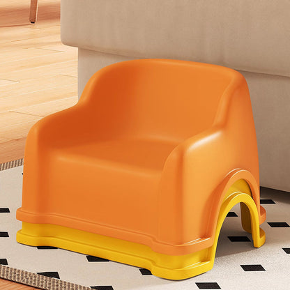 Modern Minimalist PP Slide-Shaped Kids Low Stool With Backrest And Armrests For Living Room