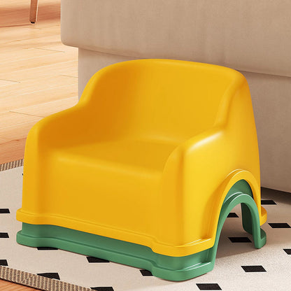 Modern Minimalist PP Slide-Shaped Kids Low Stool With Backrest And Armrests For Living Room
