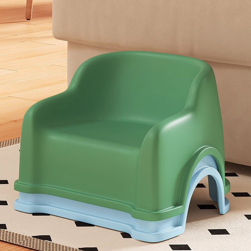 Modern Minimalist PP Slide-Shaped Kids Low Stool With Backrest And Armrests For Living Room
