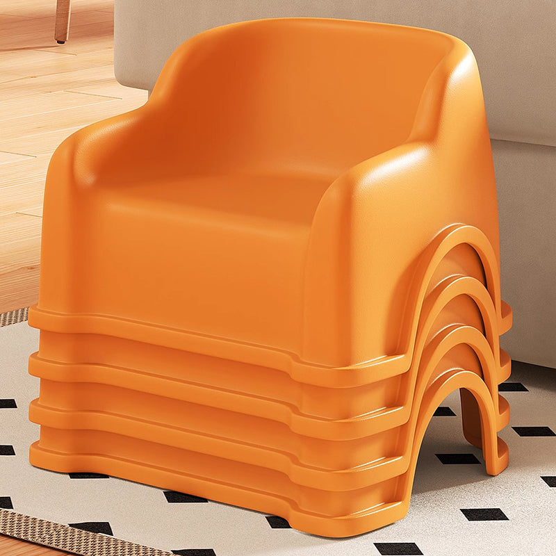 Modern Minimalist PP Slide-Shaped Kids Low Stool With Backrest And Armrests For Living Room