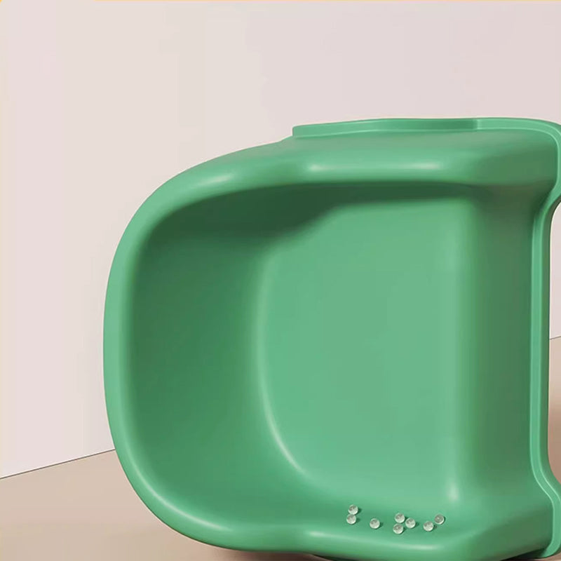 Modern Minimalist PP Slide-Shaped Kids Low Stool With Backrest And Armrests For Living Room