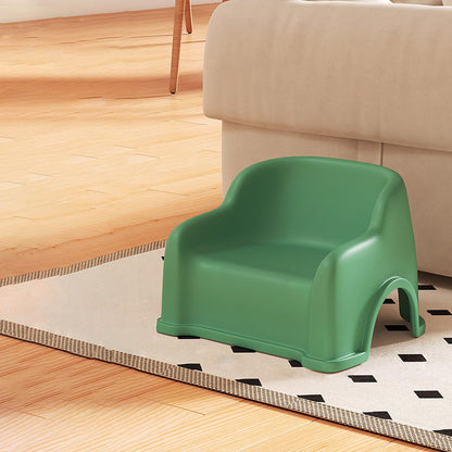Modern Minimalist PP Slide-Shaped Kids Low Stool With Backrest And Armrests For Living Room