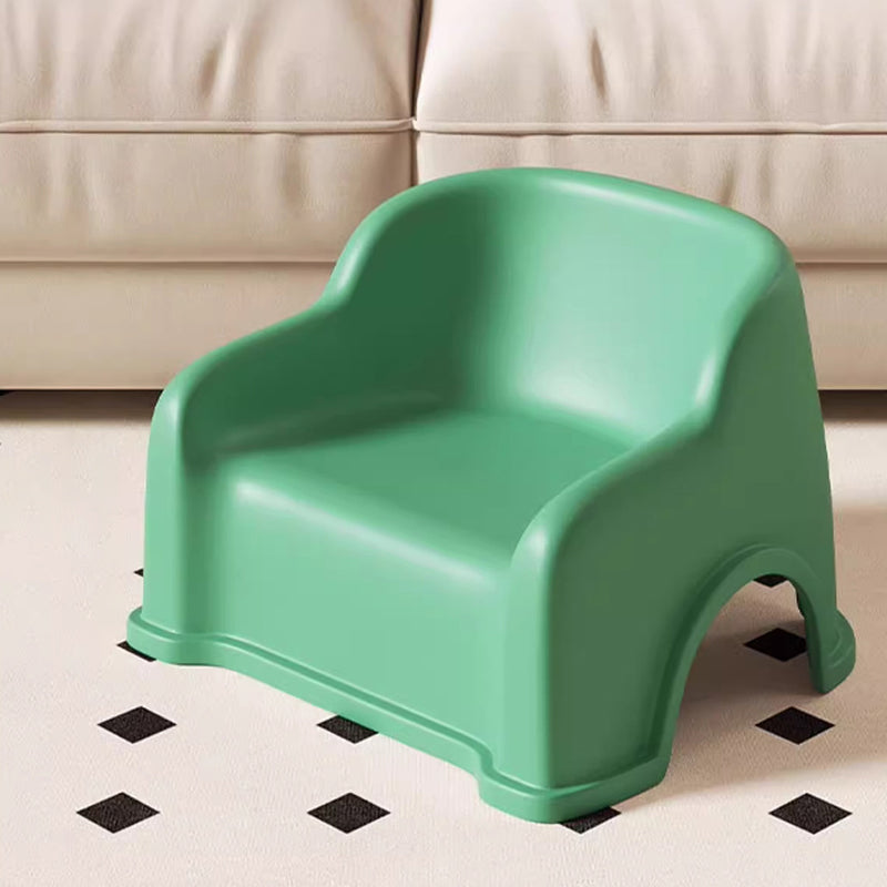 Modern Minimalist PP Slide-Shaped Kids Low Stool With Backrest And Armrests For Living Room
