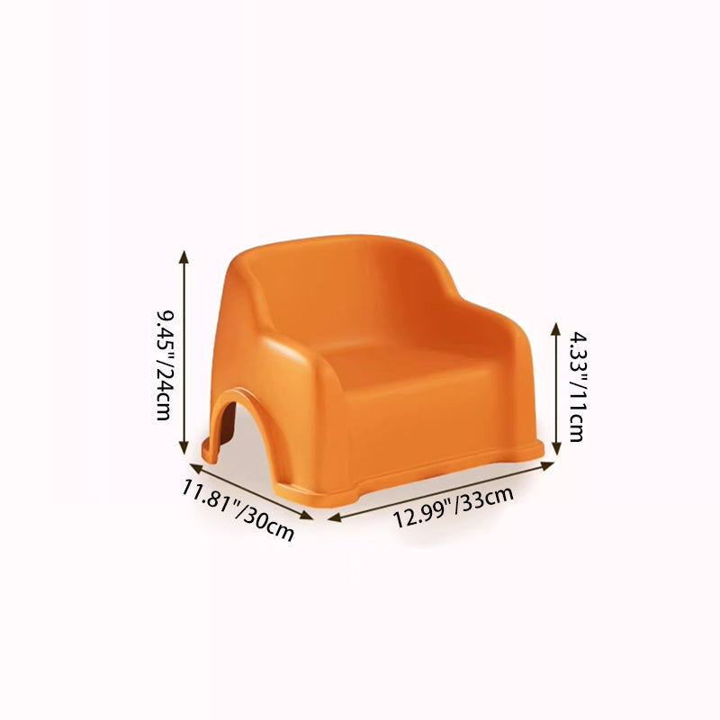 Modern Minimalist PP Slide-Shaped Kids Low Stool With Backrest And Armrests For Living Room