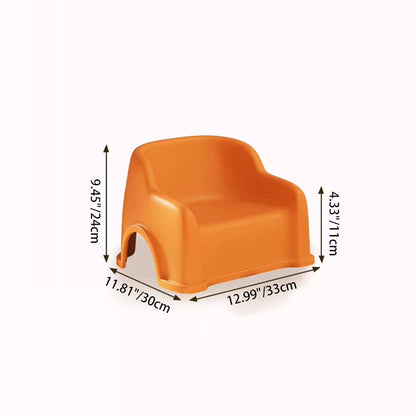 Modern Minimalist PP Slide-Shaped Kids Low Stool With Backrest And Armrests For Living Room