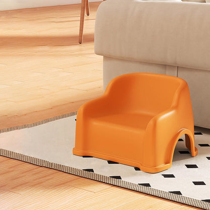 Modern Minimalist PP Slide-Shaped Kids Low Stool With Backrest And Armrests For Living Room