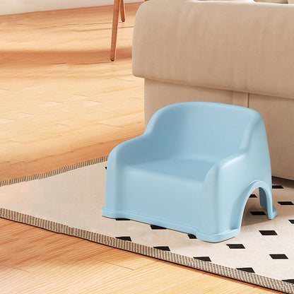 Modern Minimalist PP Slide-Shaped Kids Low Stool With Backrest And Armrests For Living Room