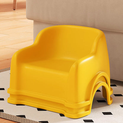 Modern Minimalist PP Slide-Shaped Kids Low Stool With Backrest And Armrests For Living Room