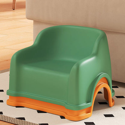Modern Minimalist PP Slide-Shaped Kids Low Stool With Backrest And Armrests For Living Room