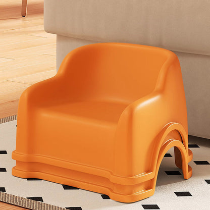 Modern Minimalist PP Slide-Shaped Kids Low Stool With Backrest And Armrests For Living Room