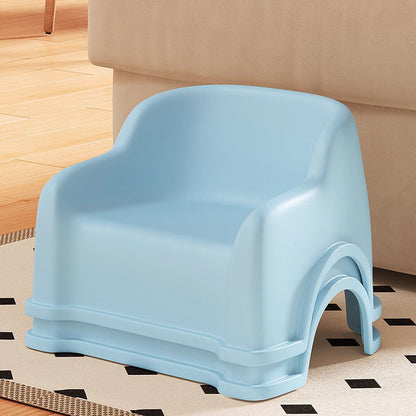 Modern Minimalist PP Slide-Shaped Kids Low Stool With Backrest And Armrests For Living Room