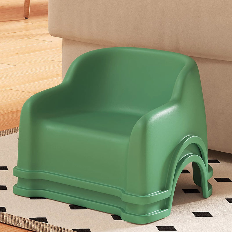 Modern Minimalist PP Slide-Shaped Kids Low Stool With Backrest And Armrests For Living Room