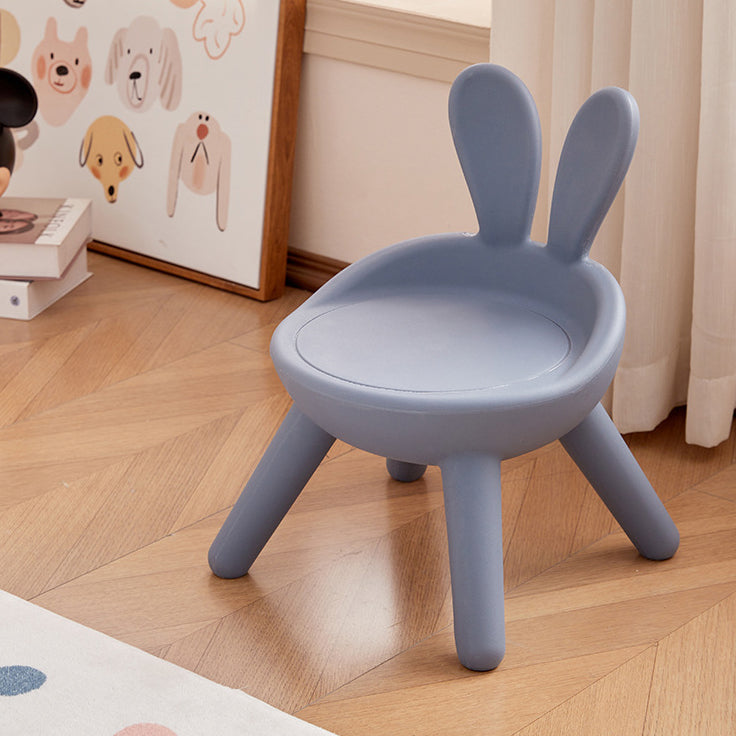 Contemporary Creative Kids PE Bunny Ear Round Footstool With Backrest For Entryway And Living Room