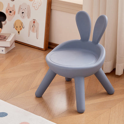 Contemporary Creative Kids PE Bunny Ear Round Footstool With Backrest For Entryway And Living Room