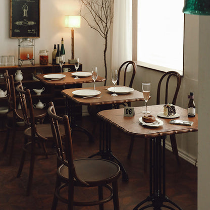 Contemporary Retro Beech Wood & Rattan Round Dining Chair With Backrest And Footrest For Dining Room