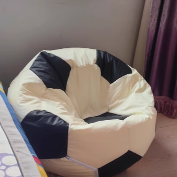 Contemporary Creative Faux Leather EPP EPS Football Portable Washable Bean Bag Lazy Sofa For Living Room And Bedroom