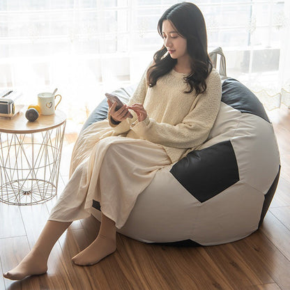 Contemporary Creative Faux Leather EPP EPS Football Portable Washable Bean Bag Lazy Sofa For Living Room And Bedroom