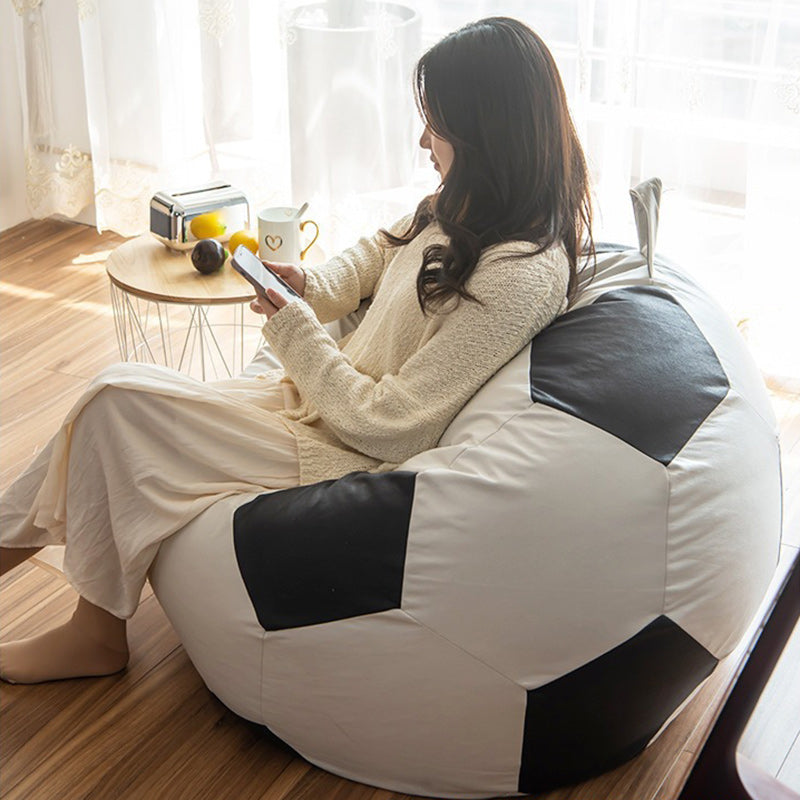 Contemporary Creative Faux Leather EPP EPS Football Portable Washable Bean Bag Lazy Sofa For Living Room And Bedroom
