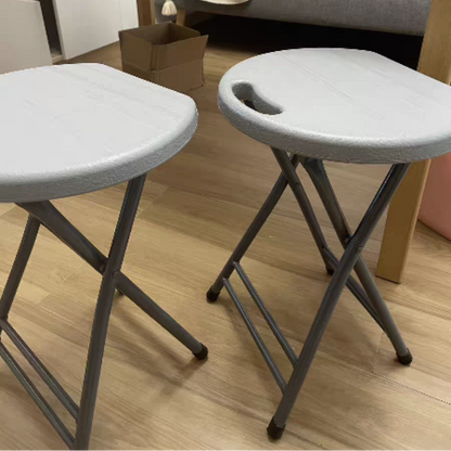 Modern Minimalist PP & Carbon Steel Matte Round Folding Dining Chair With Portable Design For Kitchen & Dining Room