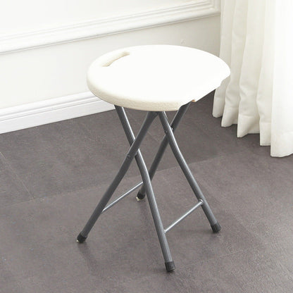 Modern Minimalist PP & Carbon Steel Matte Round Folding Dining Chair With Portable Design For Kitchen & Dining Room