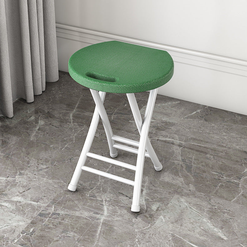 Modern Minimalist PP & Carbon Steel Matte Round Folding Dining Chair With Portable Design For Kitchen & Dining Room