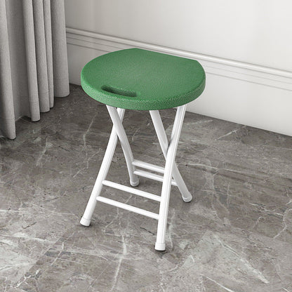 Modern Minimalist PP & Carbon Steel Matte Round Folding Dining Chair With Portable Design For Kitchen & Dining Room