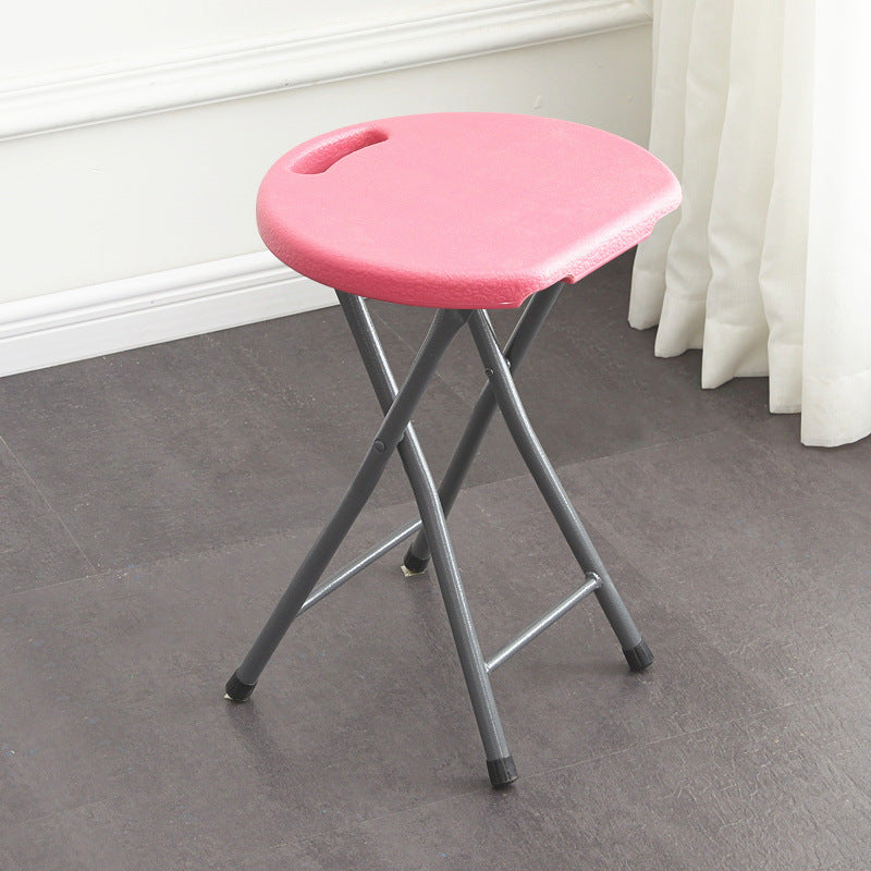 Modern Minimalist PP & Carbon Steel Matte Round Folding Dining Chair With Portable Design For Kitchen & Dining Room