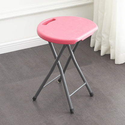 Modern Minimalist PP & Carbon Steel Matte Round Folding Dining Chair With Portable Design For Kitchen & Dining Room