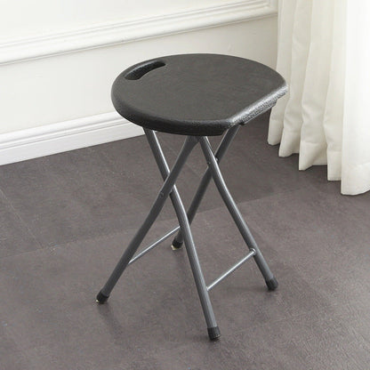 Modern Minimalist PP & Carbon Steel Matte Round Folding Dining Chair With Portable Design For Kitchen & Dining Room