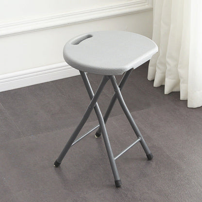 Modern Minimalist PP & Carbon Steel Matte Round Folding Dining Chair With Portable Design For Kitchen & Dining Room