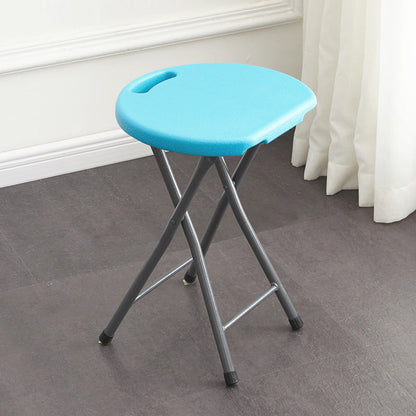 Modern Minimalist PP & Carbon Steel Matte Round Folding Dining Chair With Portable Design For Kitchen & Dining Room