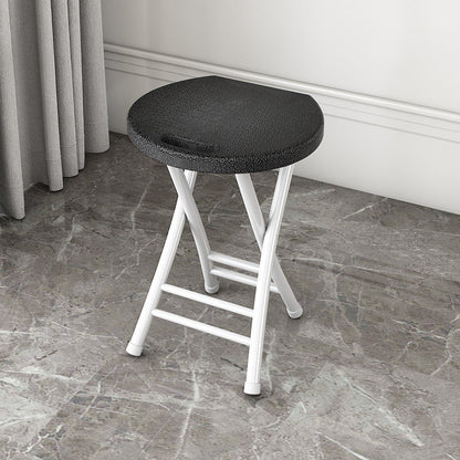 Modern Minimalist PP & Carbon Steel Matte Round Folding Dining Chair With Portable Design For Kitchen & Dining Room