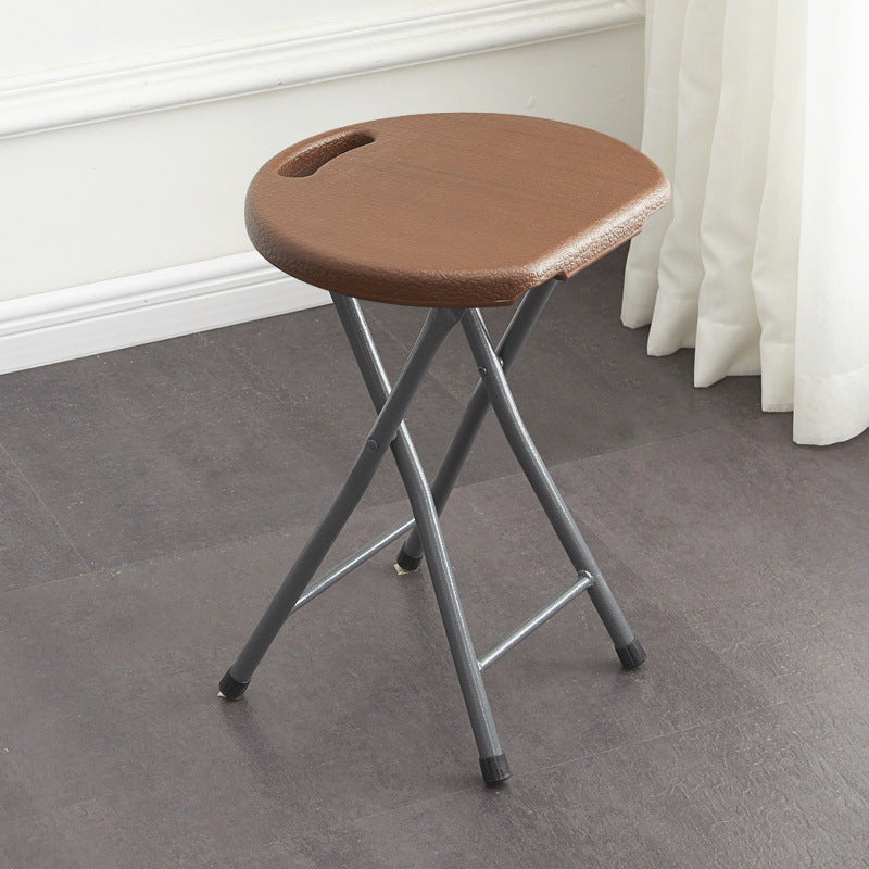 Modern Minimalist PP & Carbon Steel Matte Round Folding Dining Chair With Portable Design For Kitchen & Dining Room