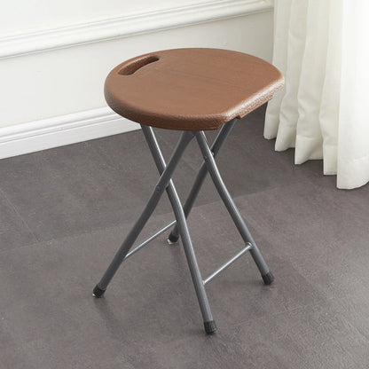 Modern Minimalist PP & Carbon Steel Matte Round Folding Dining Chair With Portable Design For Kitchen & Dining Room