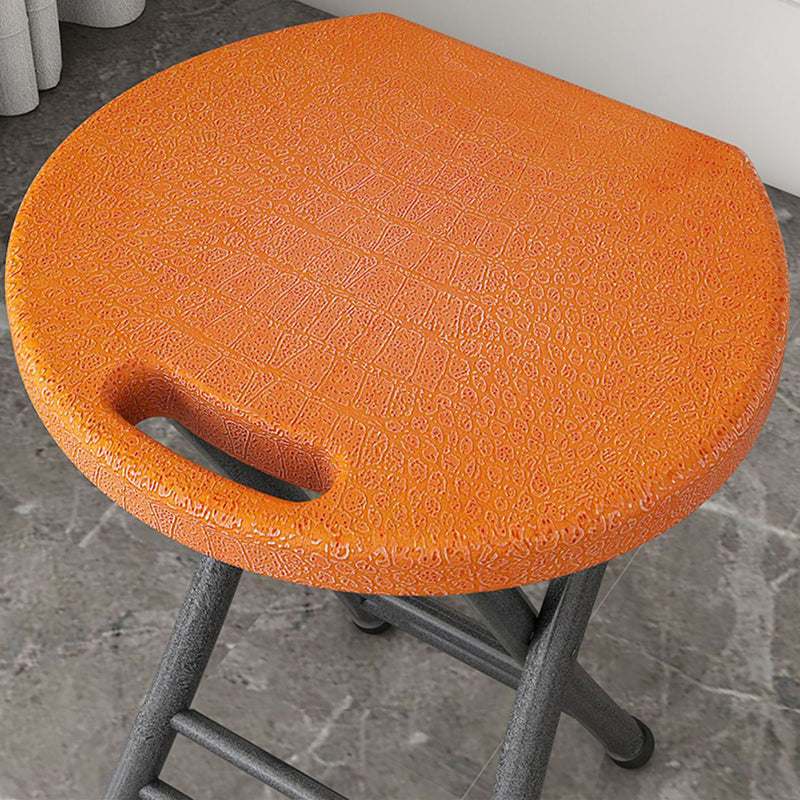 Modern Minimalist PP & Carbon Steel Matte Round Folding Dining Chair With Portable Design For Kitchen & Dining Room