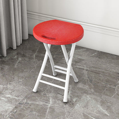 Modern Minimalist PP & Carbon Steel Matte Round Folding Dining Chair With Portable Design For Kitchen & Dining Room