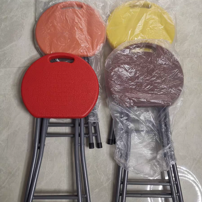 Modern Minimalist PP & Carbon Steel Matte Round Folding Dining Chair With Portable Design For Kitchen & Dining Room