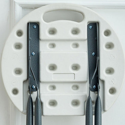 Modern Minimalist PP & Carbon Steel Matte Round Folding Dining Chair With Portable Design For Kitchen & Dining Room