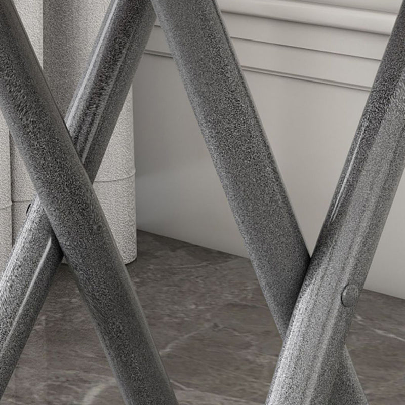 Modern Minimalist PP & Carbon Steel Matte Round Folding Dining Chair With Portable Design For Kitchen & Dining Room