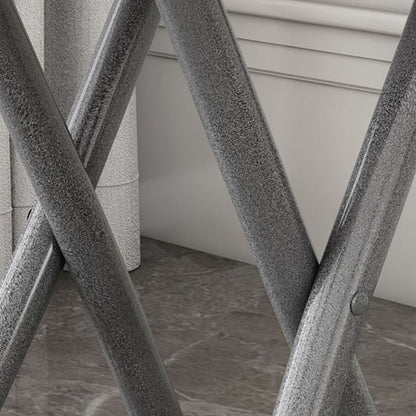 Modern Minimalist PP & Carbon Steel Matte Round Folding Dining Chair With Portable Design For Kitchen & Dining Room