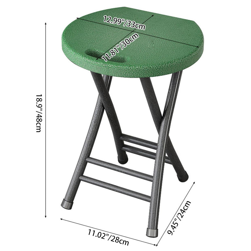 Modern Minimalist PP & Carbon Steel Matte Round Folding Dining Chair With Portable Design For Kitchen & Dining Room