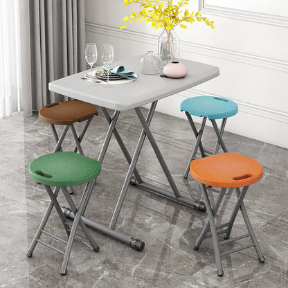 Modern Minimalist PP & Carbon Steel Matte Round Folding Dining Chair With Portable Design For Kitchen & Dining Room