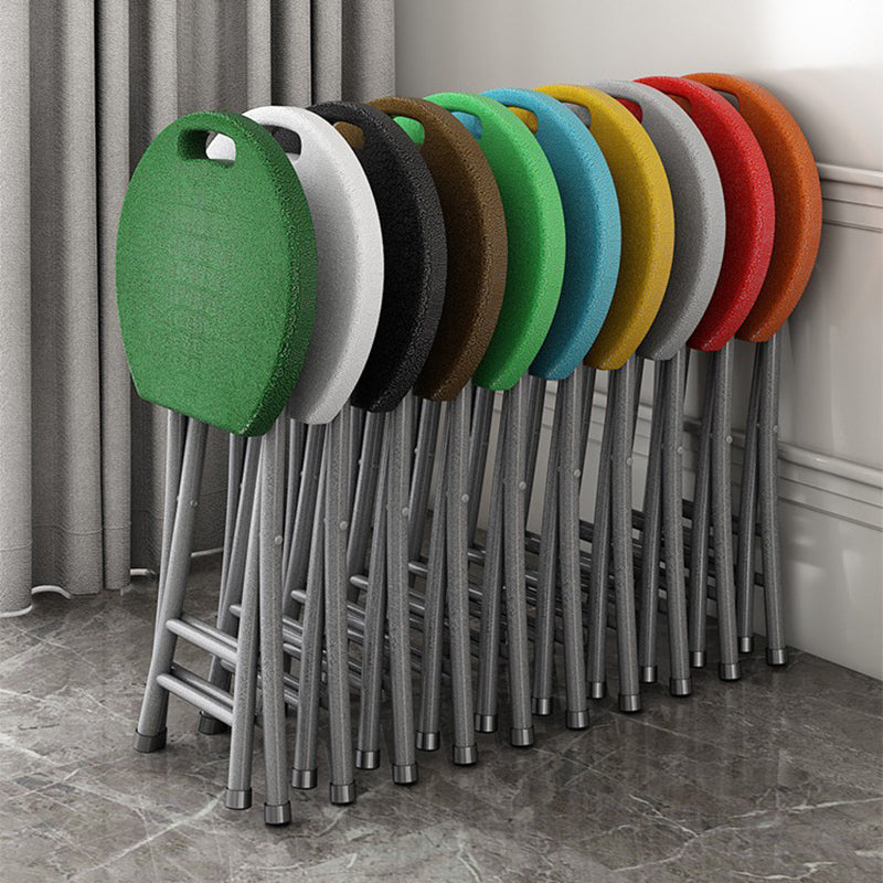 Modern Minimalist PP & Carbon Steel Matte Round Folding Dining Chair With Portable Design For Kitchen & Dining Room