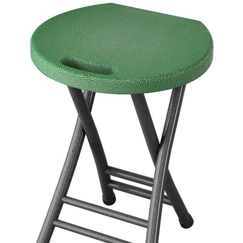 Modern Minimalist PP & Carbon Steel Matte Round Folding Dining Chair With Portable Design For Kitchen & Dining Room