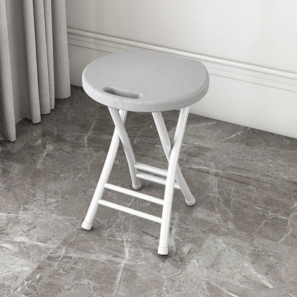 Modern Minimalist PP & Carbon Steel Matte Round Folding Dining Chair With Portable Design For Kitchen & Dining Room