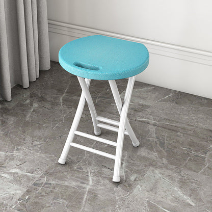 Modern Minimalist PP & Carbon Steel Matte Round Folding Dining Chair With Portable Design For Kitchen & Dining Room