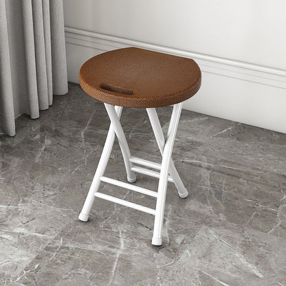 Modern Minimalist PP & Carbon Steel Matte Round Folding Dining Chair With Portable Design For Kitchen & Dining Room