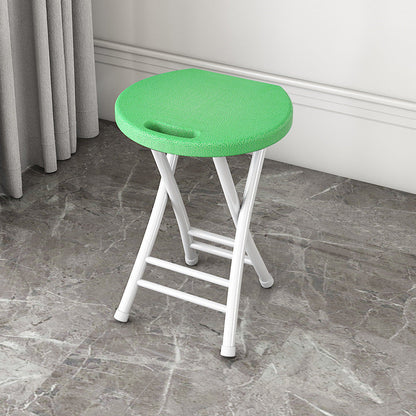 Modern Minimalist PP & Carbon Steel Matte Round Folding Dining Chair With Portable Design For Kitchen & Dining Room