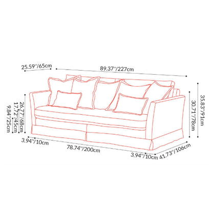 Removable Cover Sofa with Birch Frame – Elegant French 3/4-Seater Accent Chair for Living Room